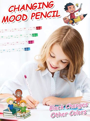 30 Pieces Color Changing Mood Pencil Stars Changing Mood Pencil with Eraser Colors Wooden Pencils Heat Activated Color Thermochromic Pencils for Kids Students Birthday Party Favors School Supplies in Saudi Arabia