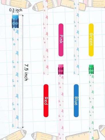 30 Pieces Color Changing Mood Pencil Stars Changing Mood Pencil with Eraser Colors Wooden Pencils Heat Activated Color Thermochromic Pencils for Kids Students Birthday Party Favors School Supplies in Saudi Arabia