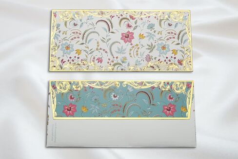 Gold Foil Money Envelope for Shagun Wedding Cash gifting, Premium Luxury envelopes Pack of 10, 7.2 X 3.2 inches, White colour with Indian motifs, That Gilded Lining in Saudi Arabia