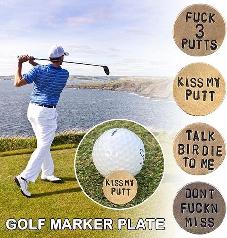 Funny Golf Ball Brown Marker for Men Adult Humor Novelty Golf Ball Markers with Funny Words Unique Golf Gag Gifts Golf Ball Markers for Men or Women Golfers in Saudi Arabia