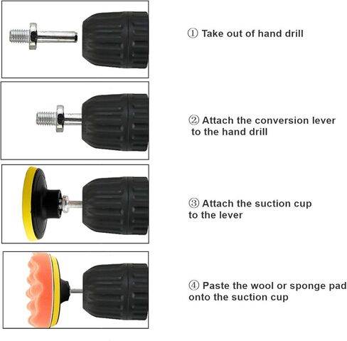 طقم وسادة تلميع HighFree مكون من 38 قطعة من وسادة تلميع رغوة الحفر للسيارة مقاس 3 بوصة و5 بوصة وسادات تلميع للعناية بالسيارة وتلميع الشمع in Kuwait