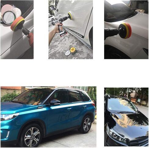 طقم وسادة تلميع HighFree مكون من 38 قطعة من وسادة تلميع رغوة الحفر للسيارة مقاس 3 بوصة و5 بوصة وسادات تلميع للعناية بالسيارة وتلميع الشمع in Kuwait