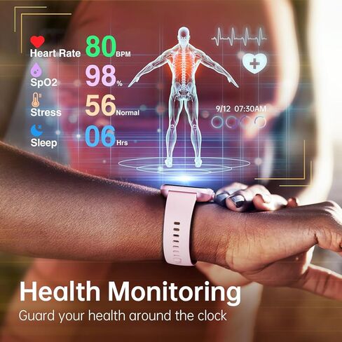 ساعة ذكية عالية الدقة بشاشة كبيرة، ساعات ذكية للنساء والرجال مع مكالمات بلوتوث واضحة، مراقبة صحية على مدار الساعة طوال أيام الأسبوع، تتبع اللياقة البدنية، ساعة تتبع اللياقة البدنية مقاومة للماء لنظام Android iOS in Kuwait