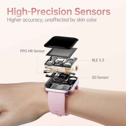 ساعة ذكية عالية الدقة بشاشة كبيرة، ساعات ذكية للنساء والرجال مع مكالمات بلوتوث واضحة، مراقبة صحية على مدار الساعة طوال أيام الأسبوع، تتبع اللياقة البدنية، ساعة تتبع اللياقة البدنية مقاومة للماء لنظام Android iOS in Kuwait