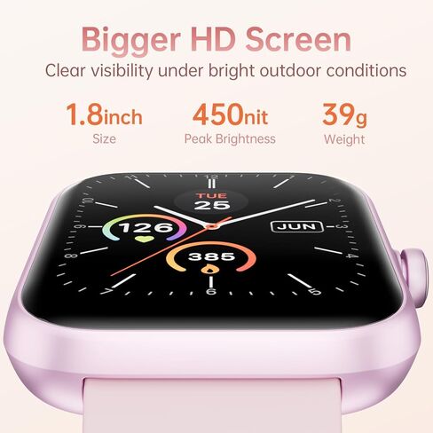 ساعة ذكية عالية الدقة بشاشة كبيرة، ساعات ذكية للنساء والرجال مع مكالمات بلوتوث واضحة، مراقبة صحية على مدار الساعة طوال أيام الأسبوع، تتبع اللياقة البدنية، ساعة تتبع اللياقة البدنية مقاومة للماء لنظام Android iOS in Kuwait