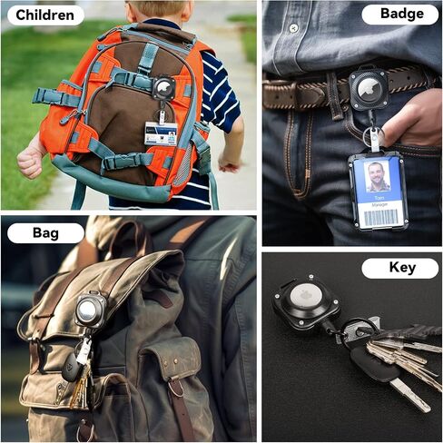 LIUGX Airtag Retractable Keychain with Belt Clip, Airtag Holder, Badge Reel with 31.5" Wire Rope in Saudi Arabia
