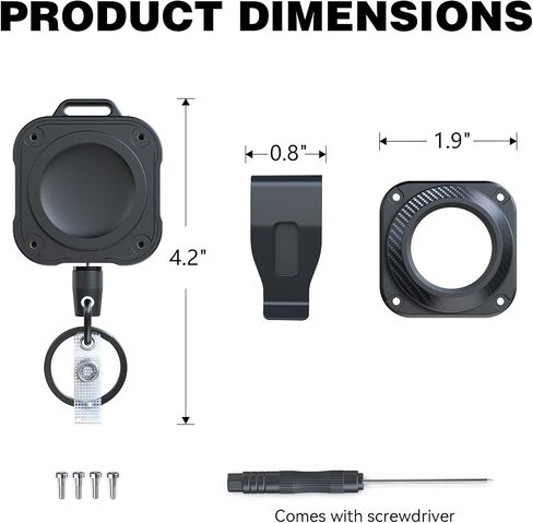LIUGX Airtag Retractable Keychain with Belt Clip, Airtag Holder, Badge Reel with 31.5" Wire Rope in Saudi Arabia