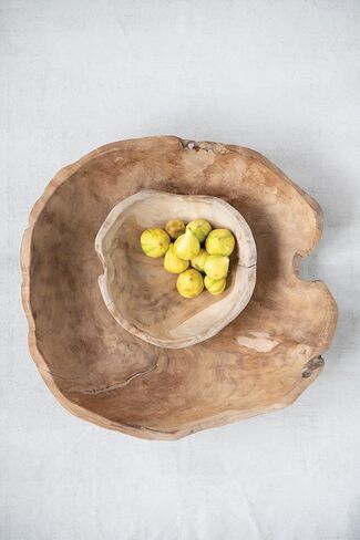 Creative Co-Op Teak Wood (one Will Vary) Decorative Bowl, Natural in Saudi Arabia