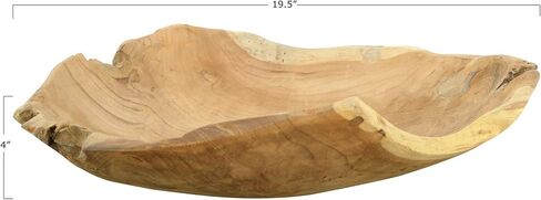 Creative Co-Op Teak Wood (one Will Vary) Decorative Bowl, Natural in Saudi Arabia