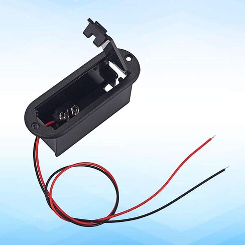 حافظة حامل بطارية جيتار 9 فولت من Healifty Eleguitar صندوق علبة بطارية جيتار مع كابل بطارية لالتقاط جيتار باس نشط (أسود) أداة جيتار in Kuwait