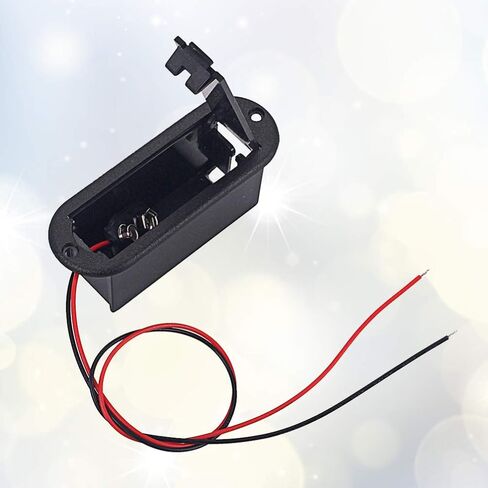 حافظة حامل بطارية جيتار 9 فولت من Healifty Eleguitar صندوق علبة بطارية جيتار مع كابل بطارية لالتقاط جيتار باس نشط (أسود) أداة جيتار in Kuwait