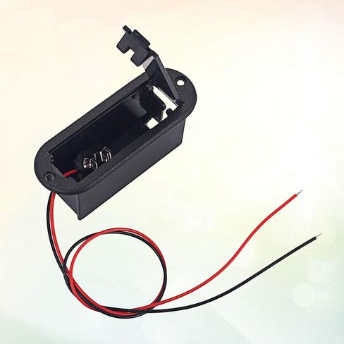 حافظة حامل بطارية جيتار 9 فولت من Healifty Eleguitar صندوق علبة بطارية جيتار مع كابل بطارية لالتقاط جيتار باس نشط (أسود) أداة جيتار in Kuwait