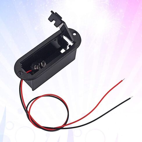 حافظة حامل بطارية جيتار 9 فولت من Healifty Eleguitar صندوق علبة بطارية جيتار مع كابل بطارية لالتقاط جيتار باس نشط (أسود) أداة جيتار in Kuwait