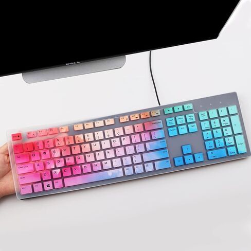 Keyboard Cover for Dell KB216 KB216p KB216d Keyboard/Dell KM636 Keyboard/Dell Optiplex 5250 3050 3240 5460 7450 7050 /Dell Inspiron AIO 3475 3670 3477 7700 All-in-one Desktop-Colorful in Saudi Arabia