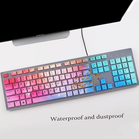 Keyboard Cover for Dell KB216 KB216p KB216d Keyboard/Dell KM636 Keyboard/Dell Optiplex 5250 3050 3240 5460 7450 7050 /Dell Inspiron AIO 3475 3670 3477 7700 All-in-one Desktop-Colorful in Saudi Arabia