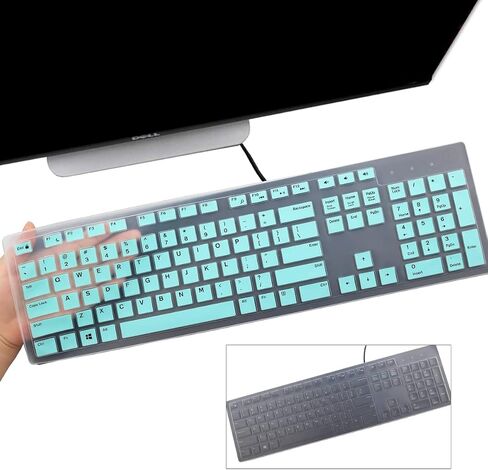 Keyboard Cover for Dell KB216 KB216p KB216d Keyboard/Dell KM636 Keyboard/Dell Optiplex 5250 3050 3240 5460 7450 7050 /Dell Inspiron AIO 3475 3670 3477 7700 All-in-one Desktop-Colorful in Saudi Arabia