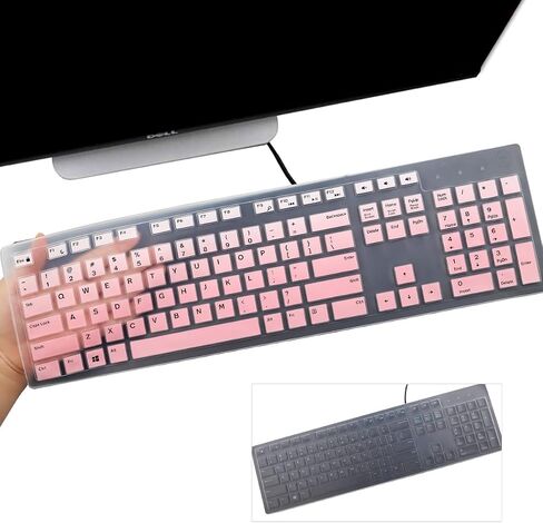 غطاء لوحة المفاتيح للوحة المفاتيح Dell KB216 KB216p KB216d / لوحة المفاتيح Dell KM636 / Dell Optiplex 5250 3050 3240 5460 7450 7050 /Dell Inspiron AIO 3475 3670 3477 7700 سطح المكتب - ملون in Kuwait