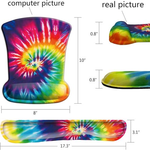 لوحة ماوس مصبوغة مع دعم للمعصم ومجموعة جل لدعم لوحة المفاتيح للرجال والنساء والأطفال والكمبيوتر المحمول والمكتب والمنزل in Kuwait