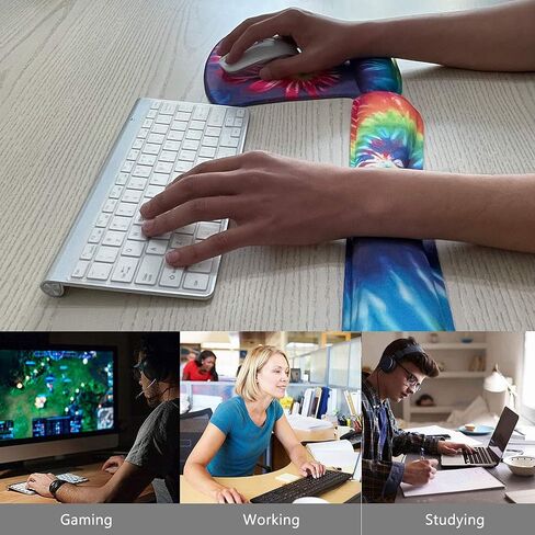 لوحة ماوس مصبوغة مع دعم للمعصم ومجموعة جل لدعم لوحة المفاتيح للرجال والنساء والأطفال والكمبيوتر المحمول والمكتب والمنزل in Kuwait