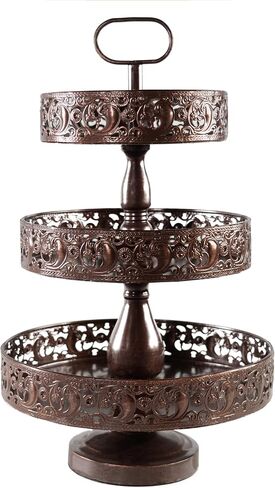 Double-Sided Gold 3 Tiered Decorative Tray, Serving Tray, Cake Stand, Farmhouse Decor, Party Decorations for Celebration in Saudi Arabia
