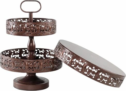 Double-Sided Gold 3 Tiered Decorative Tray, Serving Tray, Cake Stand, Farmhouse Decor, Party Decorations for Celebration in Saudi Arabia
