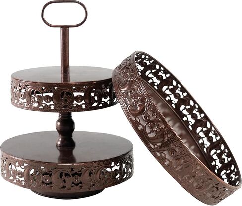 Double-Sided Gold 3 Tiered Decorative Tray, Serving Tray, Cake Stand, Farmhouse Decor, Party Decorations for Celebration in Saudi Arabia