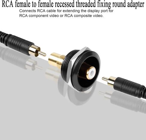 QIANRENON محول ثابت ملولب RCA مطلي بالذهب، موصل AV مثبت على لوحة RCA أنثى إلى أنثى، لمضخم صوت التلفزيون ومكبر الصوت Phono S/PDIF (أبيض) in Kuwait