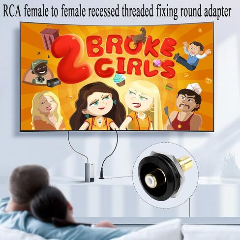 QIANRENON محول ثابت ملولب RCA مطلي بالذهب، موصل AV مثبت على لوحة RCA أنثى إلى أنثى، لمضخم صوت التلفزيون ومكبر الصوت Phono S/PDIF (أبيض) in Kuwait