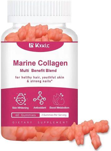 Marine Collagen Gummies- Multi Benefit Blend Vitamin Collagen Gummies for Women for Hair Growth, Skin and Nails, Joint Care Vitamin Anti-Aging and Elasticity Hydrolyzed. (1 Pack) in Saudi Arabia