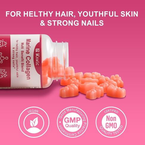 Marine Collagen Gummies- Multi Benefit Blend Vitamin Collagen Gummies for Women for Hair Growth, Skin and Nails, Joint Care Vitamin Anti-Aging and Elasticity Hydrolyzed. (1 Pack) in Saudi Arabia