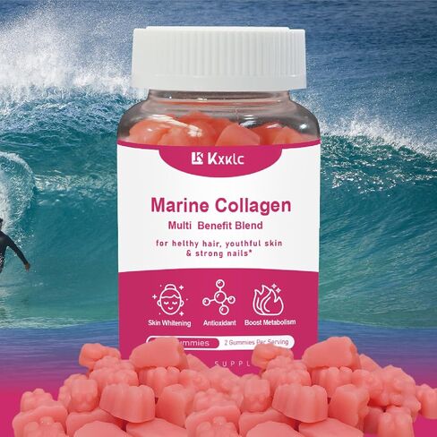 Marine Collagen Gummies- Multi Benefit Blend Vitamin Collagen Gummies for Women for Hair Growth, Skin and Nails, Joint Care Vitamin Anti-Aging and Elasticity Hydrolyzed. (1 Pack) in Saudi Arabia