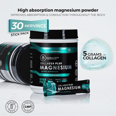 Magnesium Collagen Plus (Powder) | Nutrient-Rich Formula | High Absorption Collagen Powder | 30 Servings | in Saudi Arabia