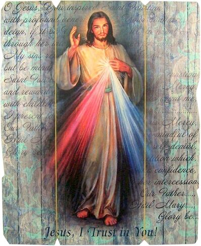 Laser Cut Wood Immaculate Heart of Mary Icon Wall Plaque, 9 1/4 Inch in Saudi Arabia