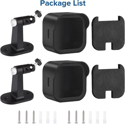 ALERTCAM حامل تثبيت على الحائط لـ Blink Outdoor 4 (الجيل الرابع) وBlink Outdoor (الجيل الثالث)، حامل قابل للتعديل 360 درجة بدون ثقب وغطاء واقٍ مقاوم للطقس للكاميرا Blink (أسود، عبوتان) in Saudi Arabia