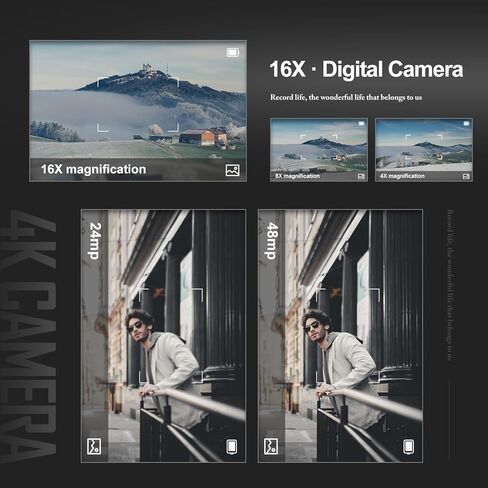 كاميرات رقمية بدقة 4K للتصوير الفوتوغرافي، وكاميرا فيديو/مدونات فيديو لليوتيوب مع التحكم في WiFi والتطبيقات، وكاميرا السفر مع بطاقة TF سعة 32 جيجابايت وبطاريتين، وكاميرا مدمجة، واختيار هدية رائعة in Kuwait