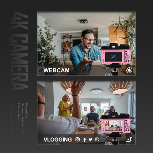 كاميرات رقمية بدقة 4K للتصوير الفوتوغرافي، وكاميرا فيديو/مدونات فيديو لليوتيوب مع التحكم في WiFi والتطبيقات، وكاميرا السفر مع بطاقة TF سعة 32 جيجابايت وبطاريتين، وكاميرا مدمجة، واختيار هدية رائعة in Kuwait