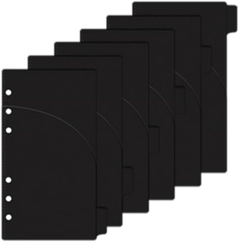MEI YI TIAN 2 Set A6 Black PP Cash Envelope 12 Sheets 6 Tabs Zipless Budget Binder Index Divider with 2 Pockets for 6-Ring Binders Inserts Money Organizer in Saudi Arabia