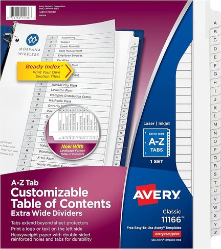 Avery Insertable Style Edge Pocket Plastic Dividers for 3 Ring Binders, 5 Tab Set, Multicolor, Works with Sheet Protectors, 1 Set (11292) in Saudi Arabia