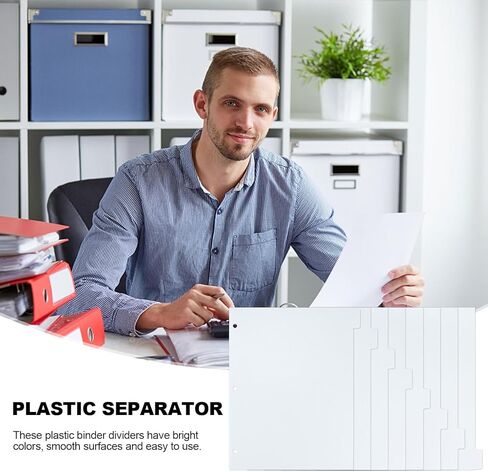 فواصل مجلد فهرسة بلاستيكية ذات 3 فتحات باللون الوردي من Buqoo مع 8 علامات تبويب فواصل فهرسة قابلة للإدراج لملفات حجم الحروف، حزمة من مجموعتين in Kuwait