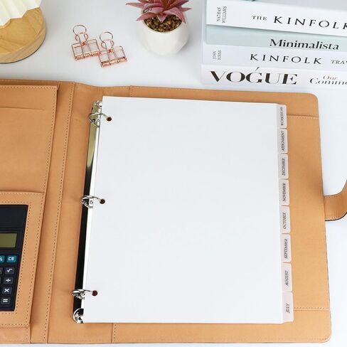 فواصل مجلد فهرسة بلاستيكية ذات 3 فتحات باللون الوردي من Buqoo مع 8 علامات تبويب فواصل فهرسة قابلة للإدراج لملفات حجم الحروف، حزمة من مجموعتين in Kuwait