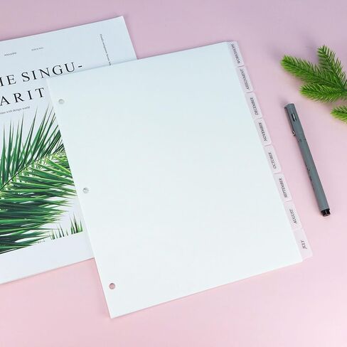 فواصل مجلد فهرسة بلاستيكية ذات 3 فتحات باللون الوردي من Buqoo مع 8 علامات تبويب فواصل فهرسة قابلة للإدراج لملفات حجم الحروف، حزمة من مجموعتين in Kuwait