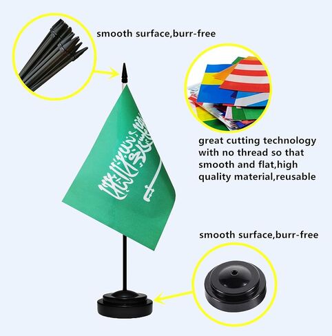 Jordan Jordanian Small Mini Desk Flag Set Miniature Jordan Jordanian Table Office Flag with 13" Black Pole, Black Base, Miniature Jordan Deluxe Desktop Flag(2 Pack) in Kuwait