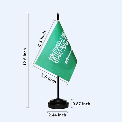Jordan Jordanian Small Mini Desk Flag Set Miniature Jordan Jordanian Table Office Flag with 13" Black Pole, Black Base, Miniature Jordan Deluxe Desktop Flag(2 Pack) in Kuwait