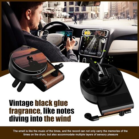 14PCS Air Freshener Car Record Player, Car Vent Clips Decoration Record Player Design, Album Cover Car Accessories for Fans Music Lovers in Kuwait