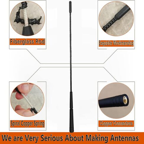 13 inches Antenna for Dodge Caliber (2007-2012), Dodge Caravan (1997-2007), Dodge Neon (1997-2005), Dodge Ram Van (1984-2003), Dodge Coronet (1949-1972), Flexible Rubber Antenna Replacement in Kuwait