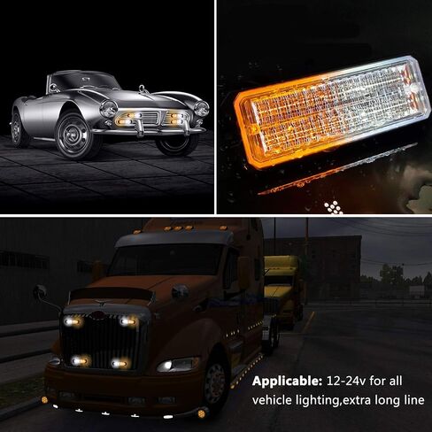 مصابيح LED القوية للشاحنات 12-24 فولت 30 مصباح LED مع مفتاح وجهاز تحكم عن بعد - 4 قطع (كهرماني أبيض، مفتاح وجهاز تحكم عن بعد) in Kuwait
