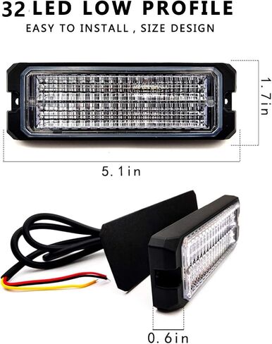 مصابيح LED القوية للشاحنات 12-24 فولت 30 مصباح LED مع مفتاح وجهاز تحكم عن بعد - 4 قطع (كهرماني أبيض، مفتاح وجهاز تحكم عن بعد) in Kuwait