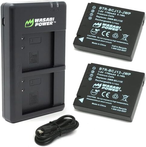 Wasabi Power Battery (2-Pack) and Dual USB Charger Compatible with Panasonic DMW-BCJ13 and Lumix DMC-LX5, DMC-LX7 in Saudi Arabia