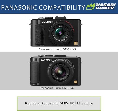Wasabi Power Battery (2-Pack) and Dual USB Charger Compatible with Panasonic DMW-BCJ13 and Lumix DMC-LX5, DMC-LX7 in Saudi Arabia