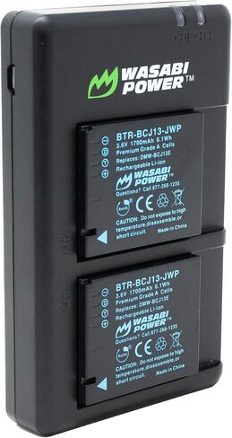 Wasabi Power Battery (2-Pack) and Dual USB Charger Compatible with Panasonic DMW-BCJ13 and Lumix DMC-LX5, DMC-LX7 in Saudi Arabia